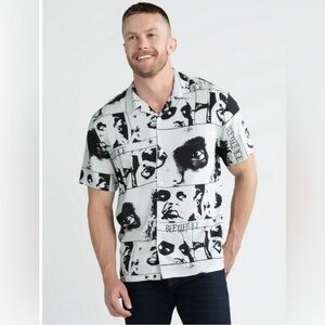 Beetlejuice Men's & Big Men's Print Button Up Shirt